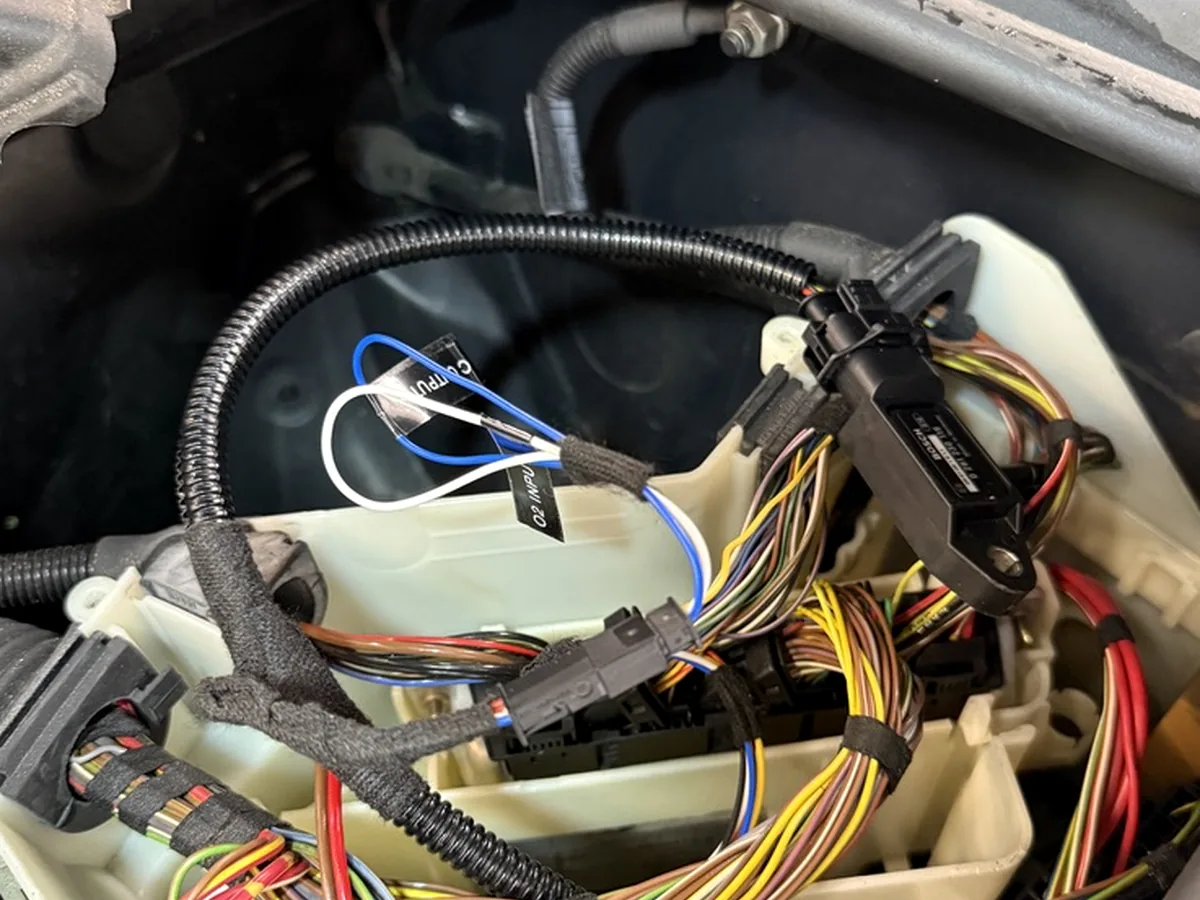 MS43 MAP sensor adapter harness installed in ECU electronics box